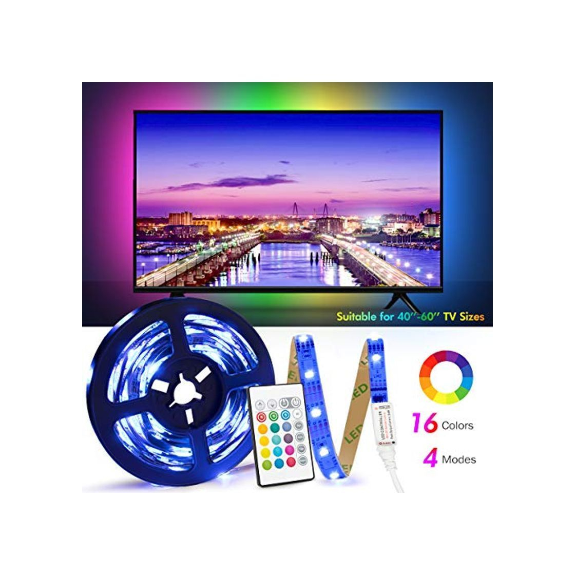 Social USB Tira Led para TV con una longitud de 2.5 metros