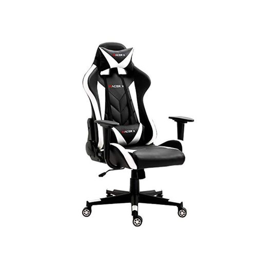 T-LoVendo Silla Gaming Oficina Racing Sillon Gamer Racer X Profesional Videojuegos PC