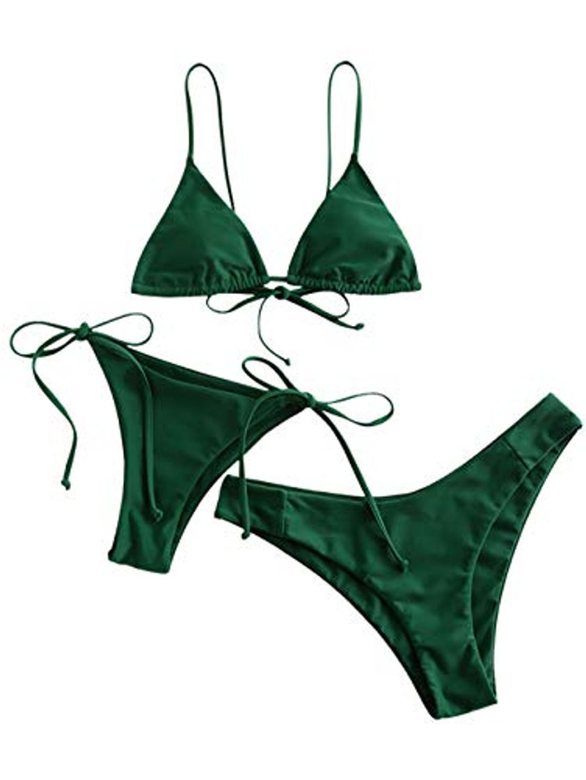 Social ZAFUL - Bikini acolchado con tirantes de espagueti para mujer