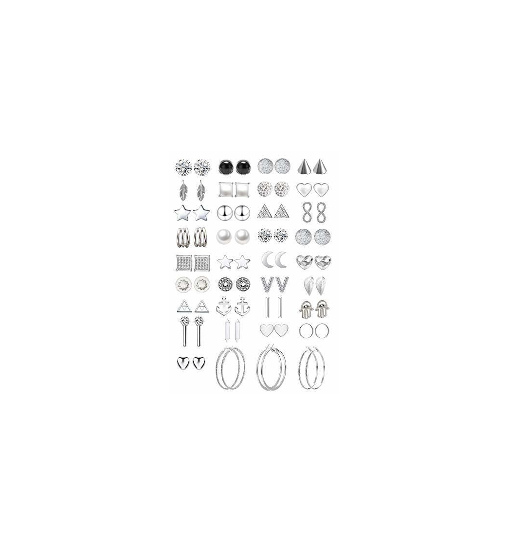 Social GUUTUUG 36 Pares de aretes de joyería Surtidos Surtidos con Tarjeta para