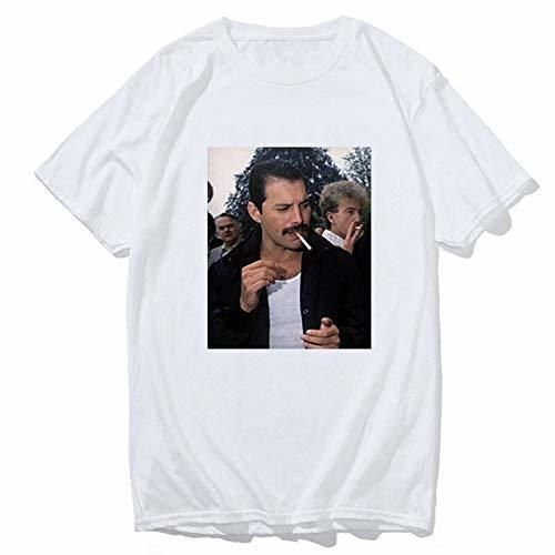 Freddie Mercury Smoking Vintage T-Shirt Cool Rock Punk Women/Men Harajuku Fashion Aesthetic