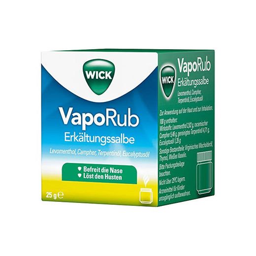 Wick VapoRub - Pomada contra el resfriado, 25 g (idioma español no garantizado)