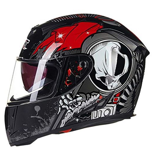 Qianliuk Cascos Moto Full Face Invierno Caliente Doble Visera Racing Moto Casco capacete Casco Modular Moto Helmet