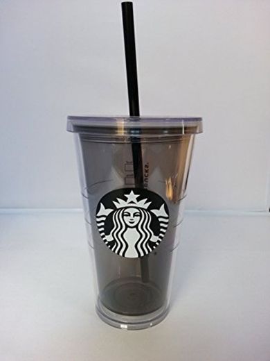 Starbucks - Vaso para bebidas frías con tapa y pajita