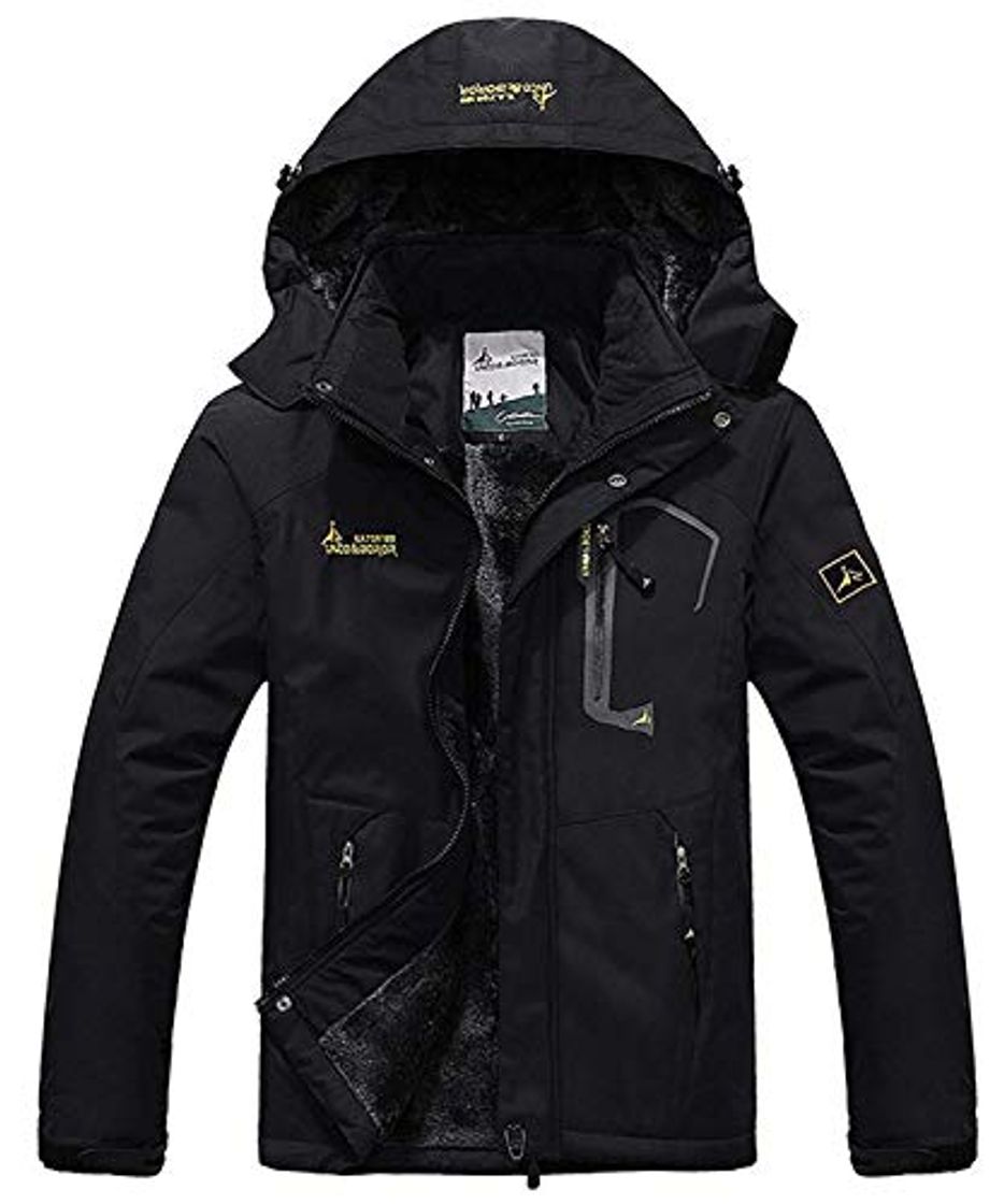 Social Memoryee Chaqueta Impermeable para Hombres Chaqueta Polar de Invierno Cálida Chaqueta de