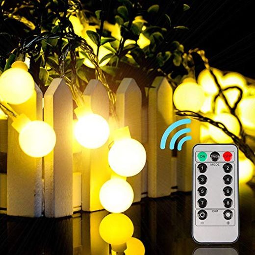 EUKO Guirnalda luces exterior 10 m 100 LEDs impermeable Cadena de luces