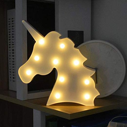 LED Unicornio Luces Nocturnas, LED Mood Light Lámparas de Escritorio, Blanca Cálida