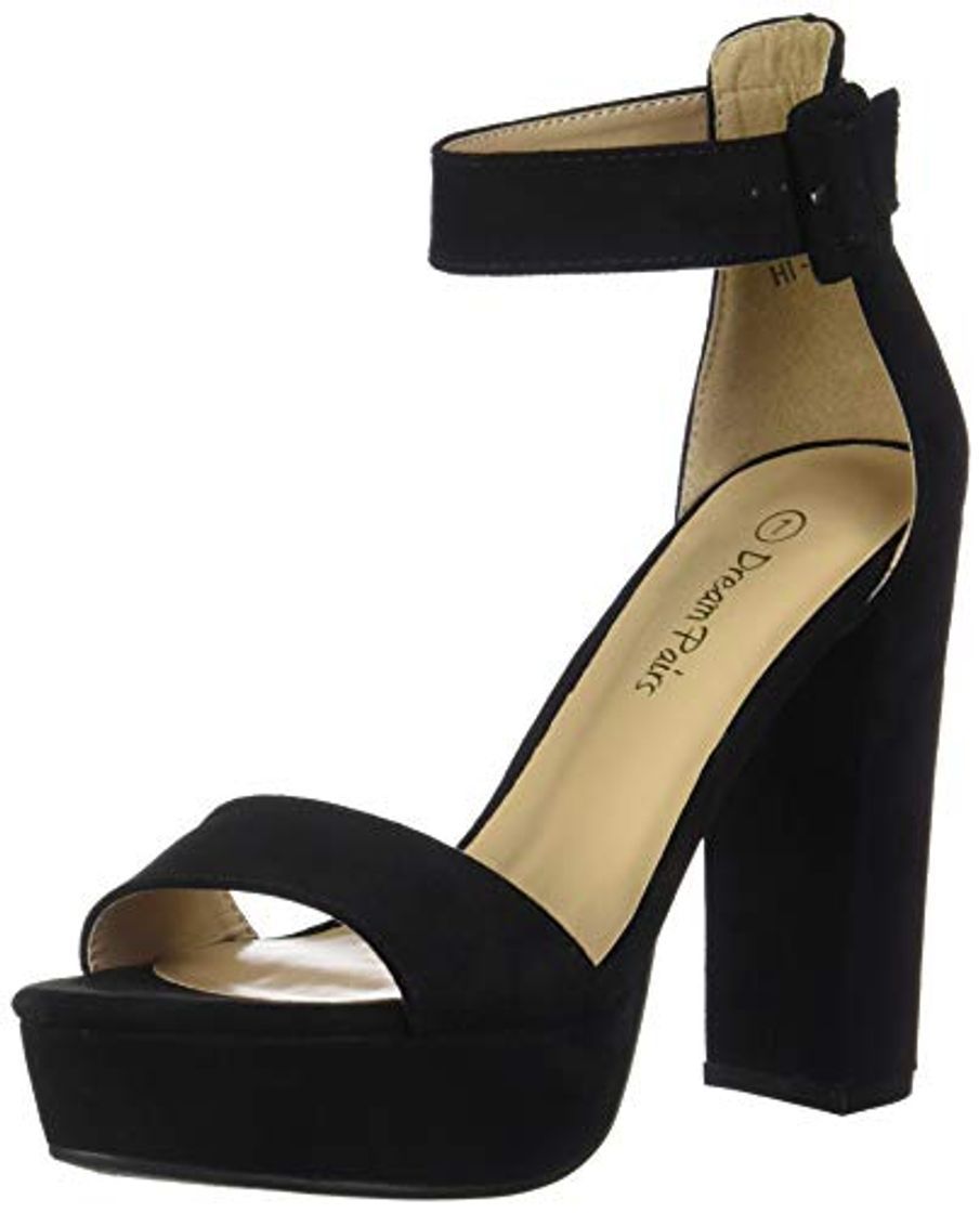Social Dream Pairs Hi-Lo Sandalias de Tacón Alto Pump Plataforma Ante para Mujer
