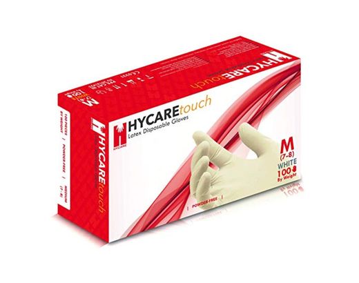 Hycare Guantes Desechables sin Polvo de Látex, Talla M