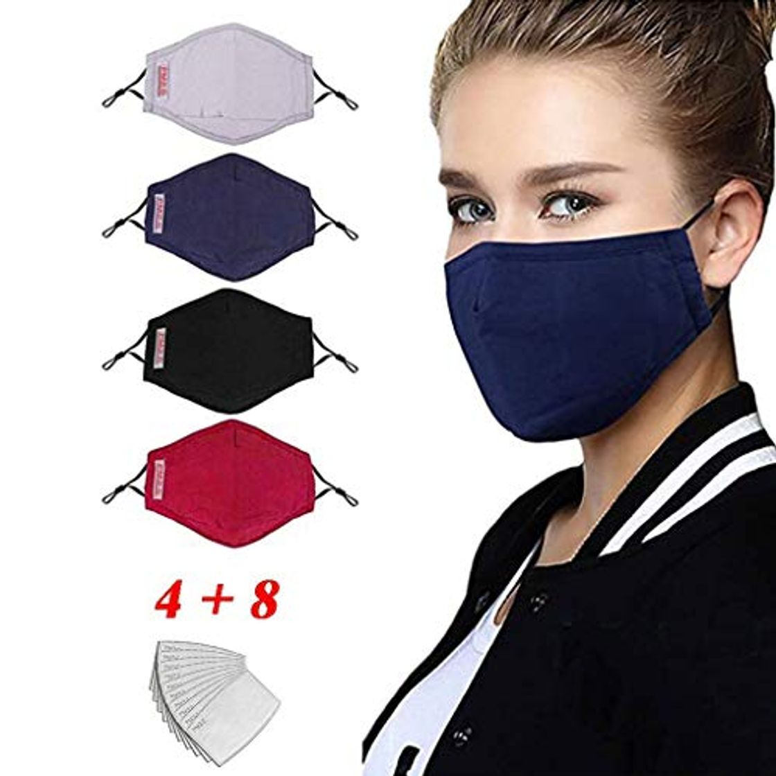 Social LILIfoodshop faciales Protectoras de algodón Reutilizables, Antipolvo Proteger la Salud de la