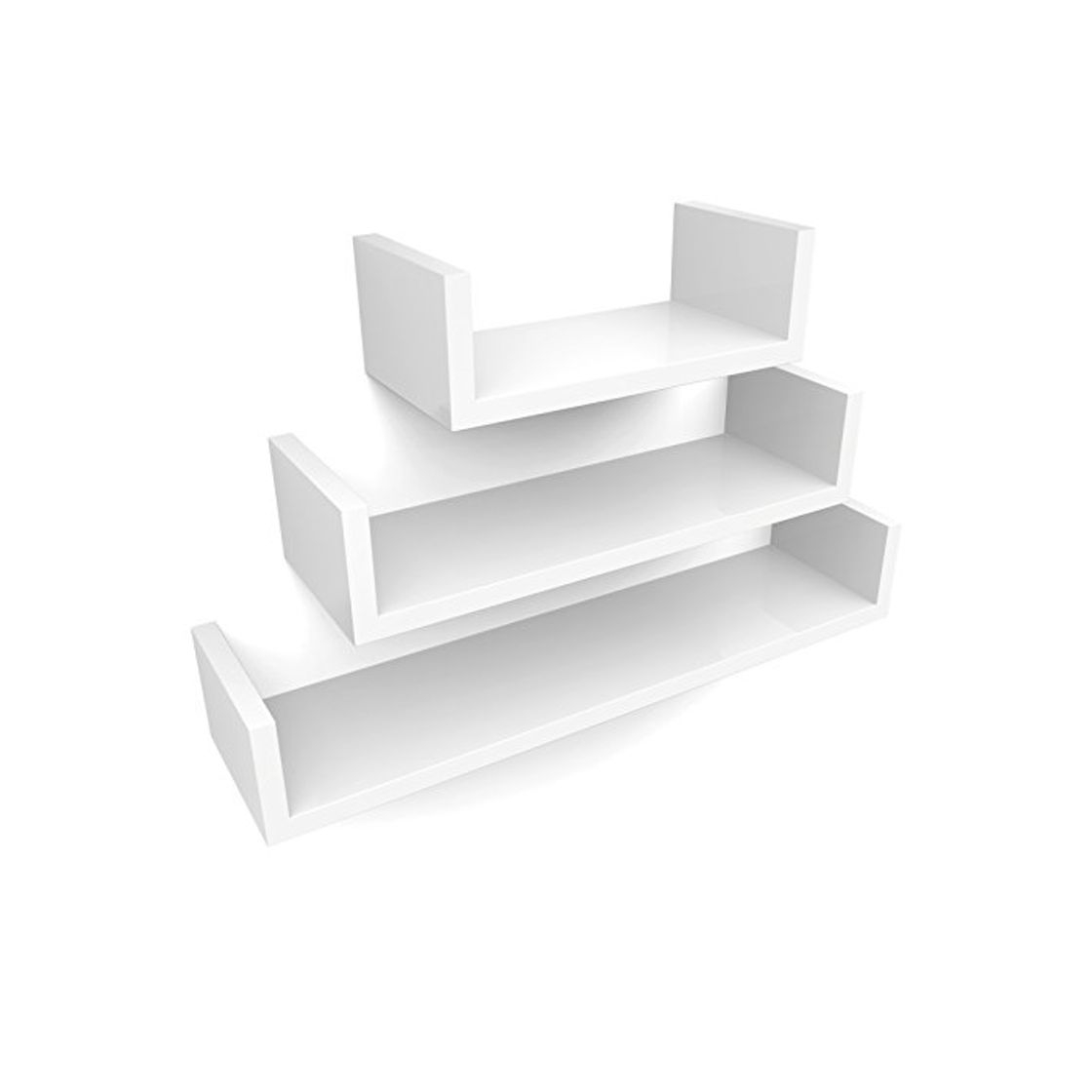 Social SONGMICS Estantería para Pared Juego de 3 estantes para Libros CDs Estanterías