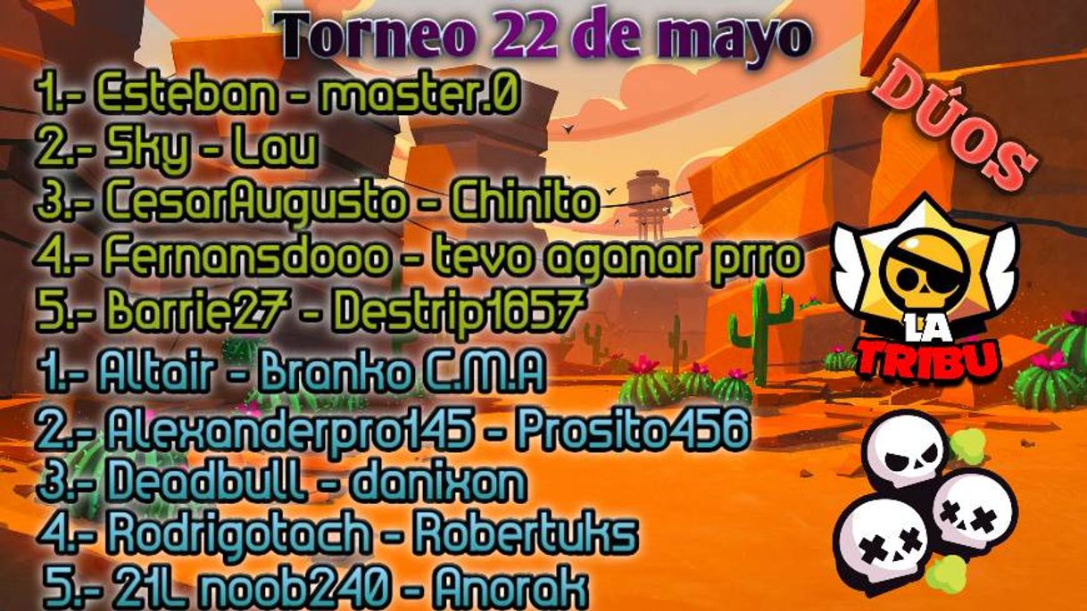 Fashion Lista de Dúos del torneo 22 de mayo 