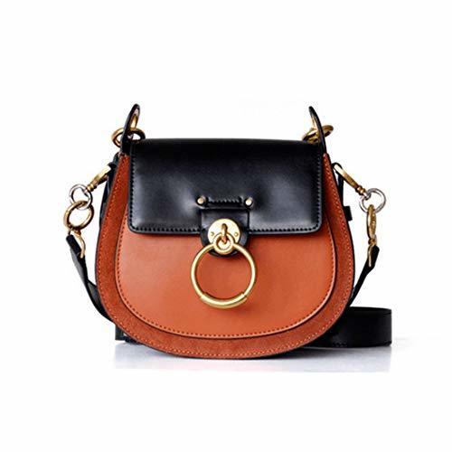 Social HOUYAZHAN Mujeres Vintage Cuero Genuino Bolso Bandolera Crossbody Monedero
