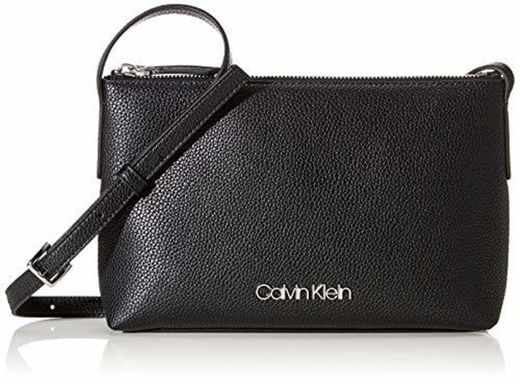 Calvin Klein - Neat Crossbody, Bolsos bandolera Mujer, Negro