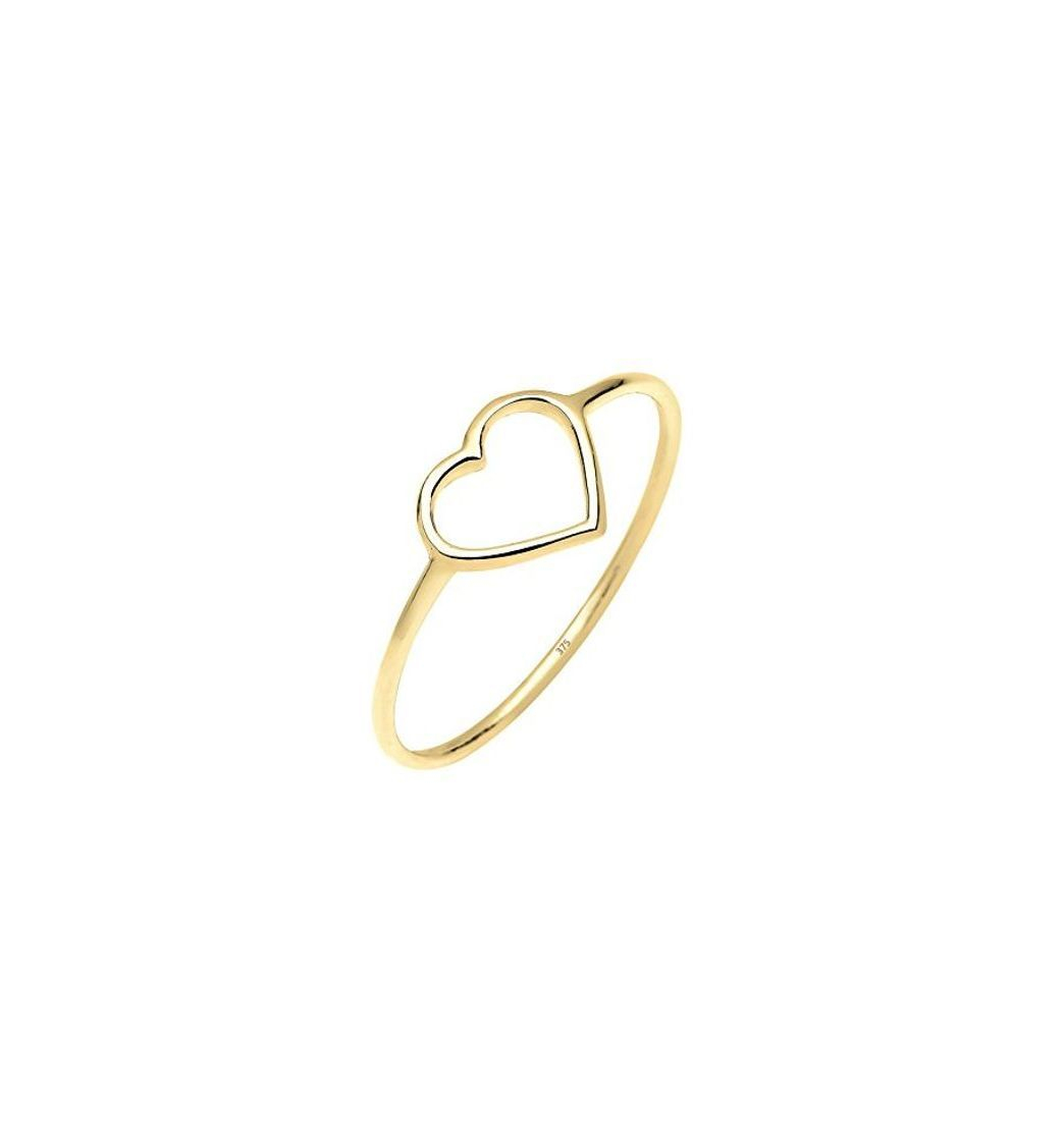 Fashion Elli PREMIUM Damen-anillo de apilamiento corazón 375 oro amarillo