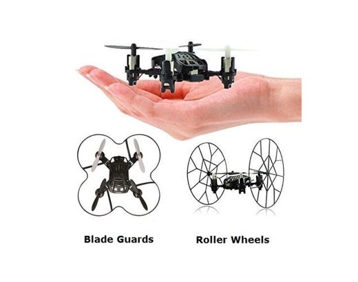 Top Race Micro-Drone Quadcopter de 4 canales con ruedas