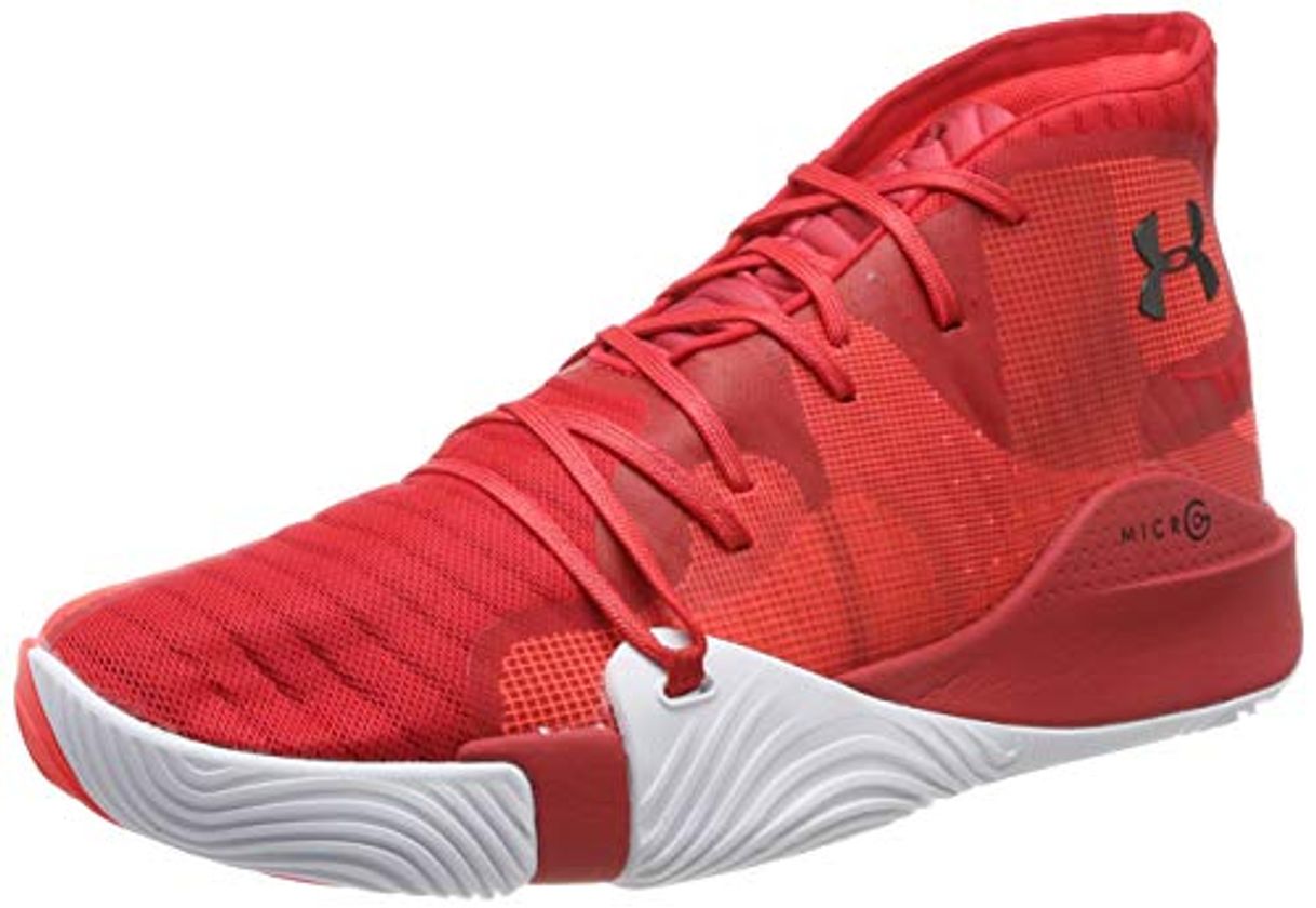 Productos Under Armour UA Spawn Mid, Zapatos de Baloncesto para Hombre, Rojo