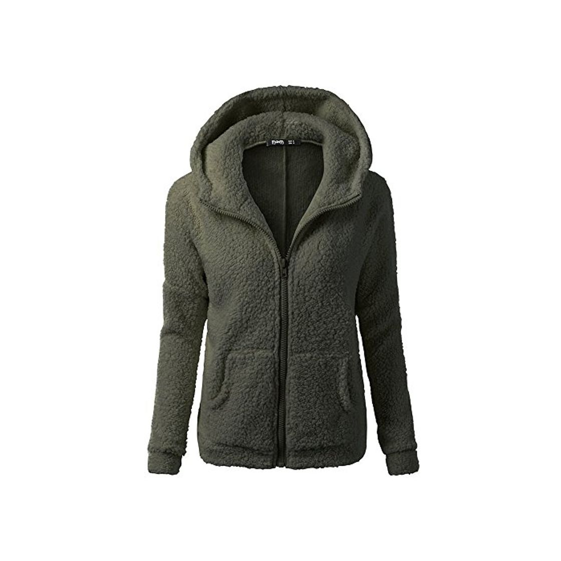 Producto Chaqueta Mujeres de Invierno de Lana Cálida Cremallera Abrigo con Capucha Casual Suéter Abrigo de Algodón Outwear Hoodie riou