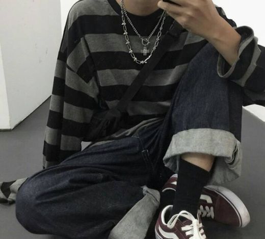 Hip Hop stripe dropshipping camisa Ulzzang 