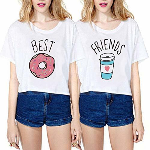 Product Camiseta Best Friend Impresion Elegante T-Shirt Friends TV Show Verano Mujer Básico