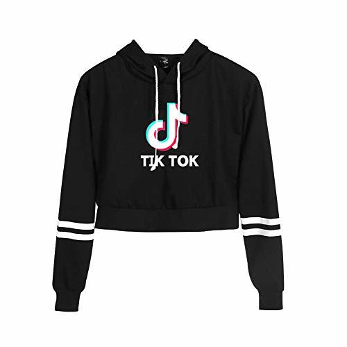 Producto BienBien Mujer Sudadera Corta Impresión de TIK TOK Chaqueta con Capucha Estilo