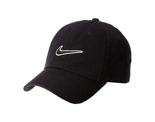 Nike Heritage 86 Essential Swoosh Gorra Regulable, Unisex Adulto, Negro