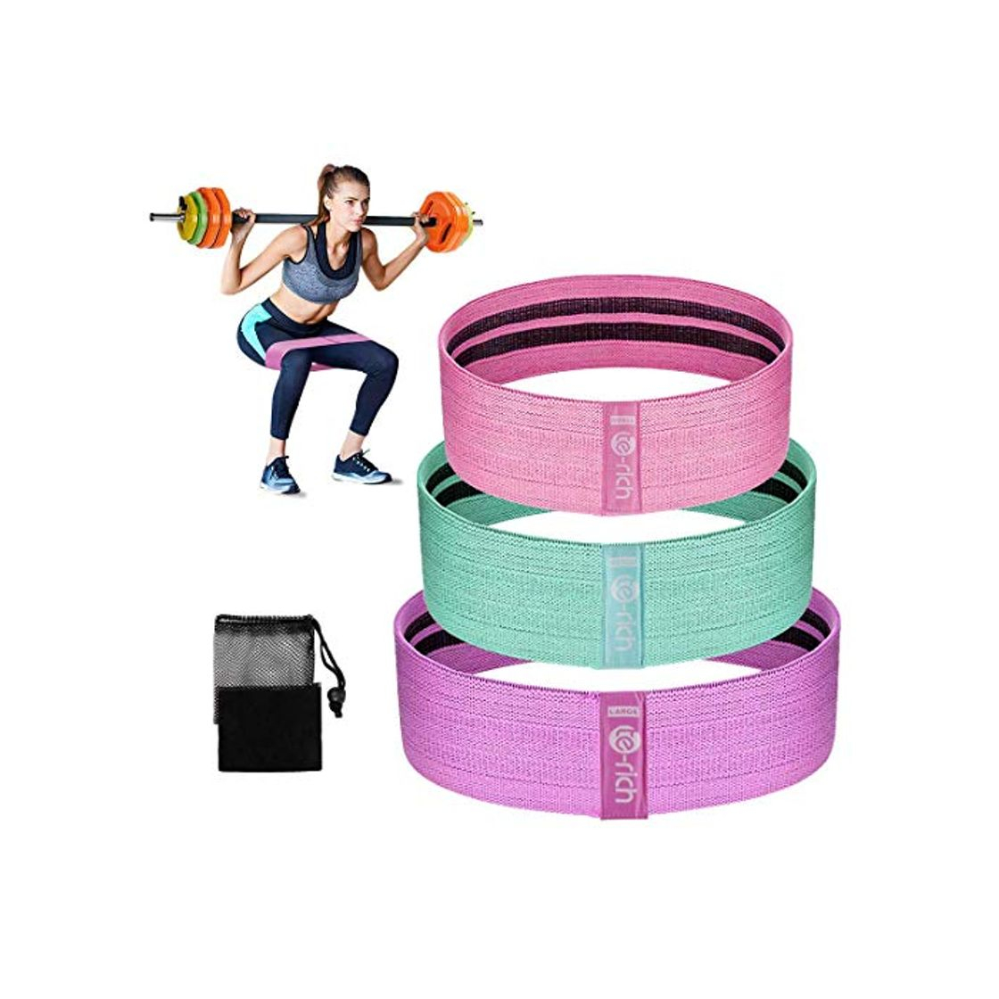 Products Te-Rich Bandas Elásticas Gluteos para Fitness Banda de Resistencia Ideal para Pilates