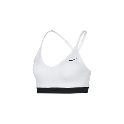Nike Fitness Sport BH Pro Indy Dri-Fit Bra Color Blanco Negro