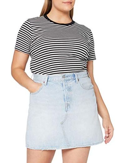 Levi's High Rise Deconstructed Iconic Button Fly Skirt Falda