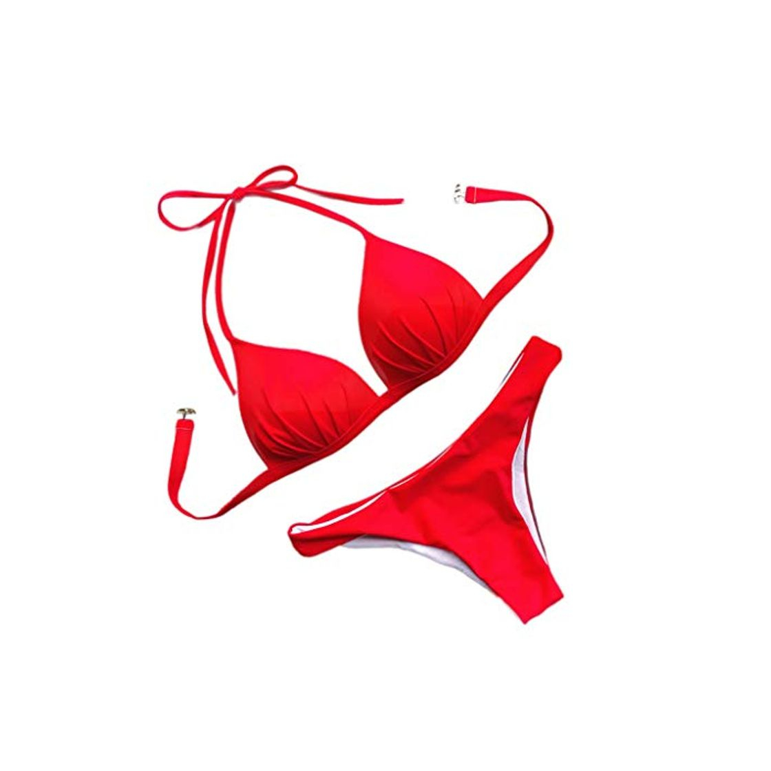 Social Cinnamou Conjuntos Biquinis Mujer 2019 Bikinis Mujer 2019 Push Up con Relleno Color Sólido Vendaje Volver Abierta Traje de Baño Mujer Dos Piezas Sexi