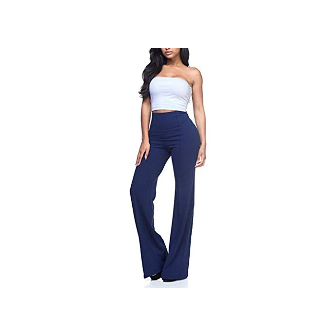 Social Mujeres Pantalones de Alta Cintura SUNNSEAN Pantalon de Moda Sólido Pantalon Suelto Pantalones Largos Color Liso Largos que Fluyen Pantalones Palazzo Pantalones de Oficina Formales Pants