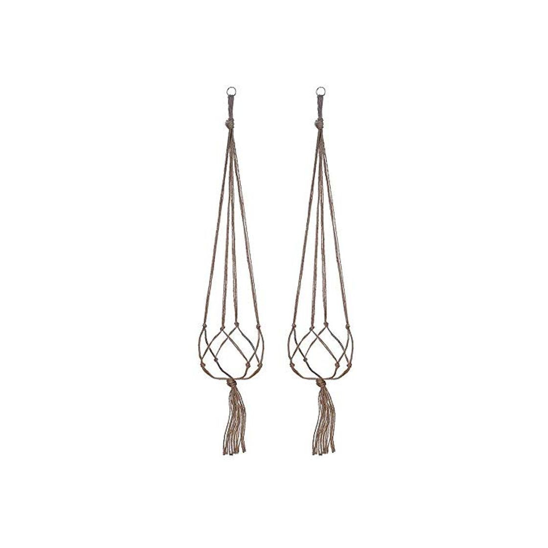 Social TONVER 2Pcs Colgante de plantas Maceta Maceta Cuerda de cáñamo Titular de