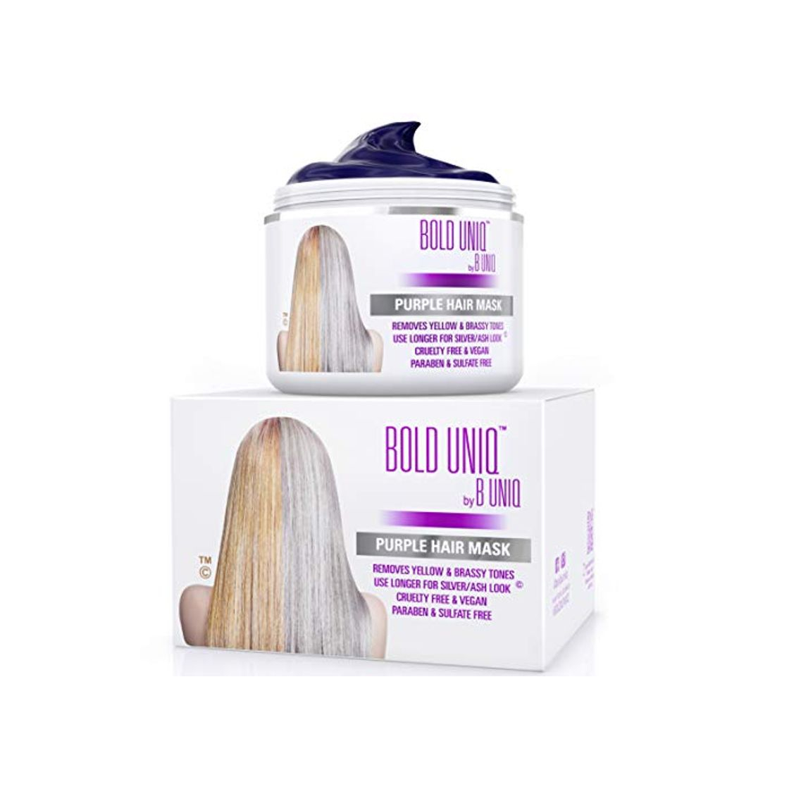 Social Mascarilla de Pelo Morado-Matizador para Cabello Rubio y Gris - para Tintes