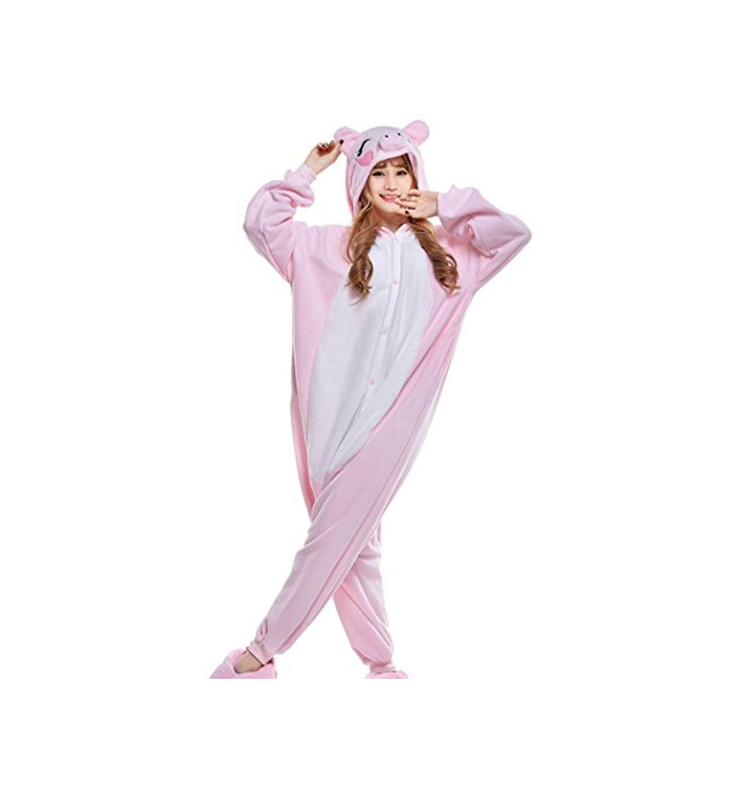 Producto wotogold Pijama de Cerdo Animal Disfraces de Cosplay Unisex para Adultos Rosado