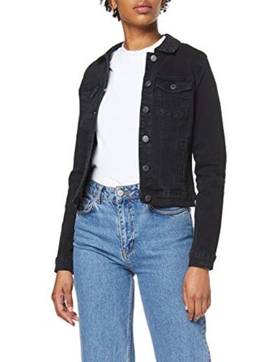 Vero Moda Vmhot SOYA LS Denim Jacket Mix Noos Chaqueta, Negro