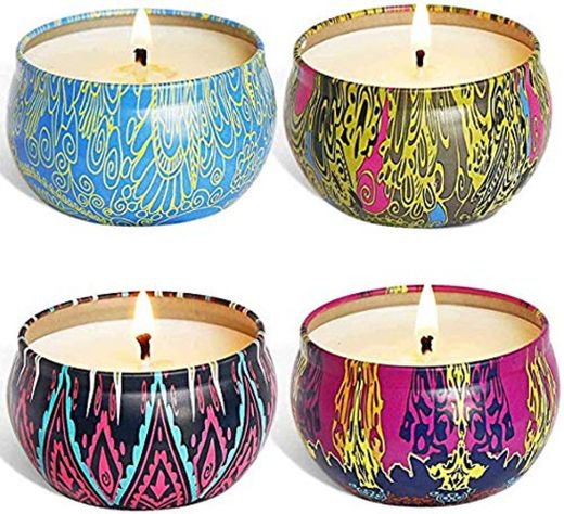 YIHANG 100% Natural Velas Aromaticas Juego de 4 Piezas Vela Perfumada 18