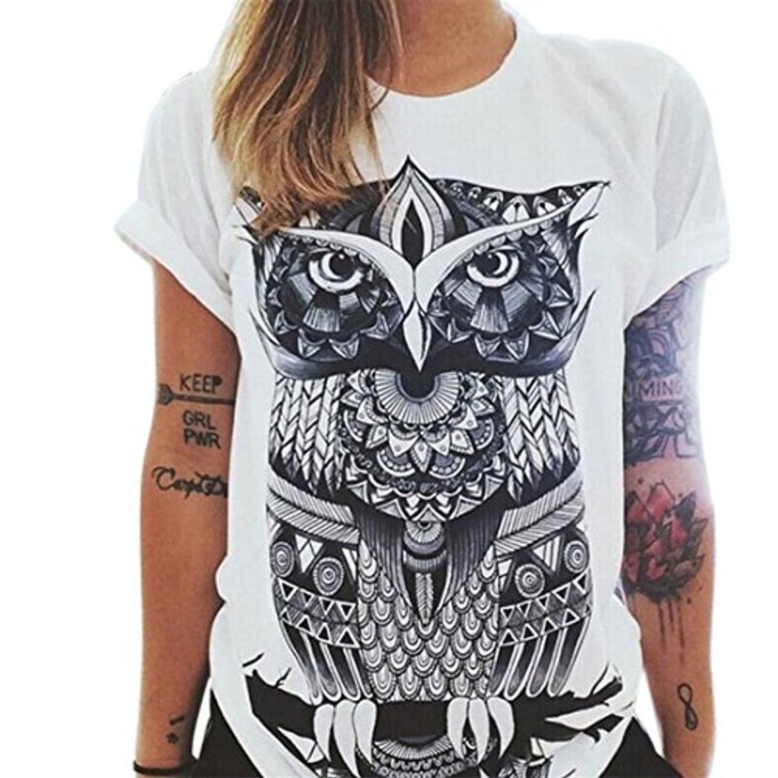 Productos BienBien Camisetas Mujer Manga Morta Verano Estampadas Búho Cartas Ojo De Impresión T Shirt Blusas de Mujer de Moda 2017