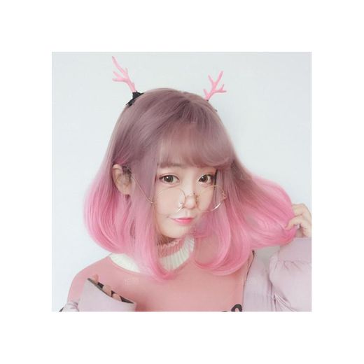 Pink gradient short wig 💕