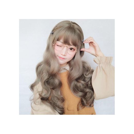 Cute big wave long roll wig 🤍