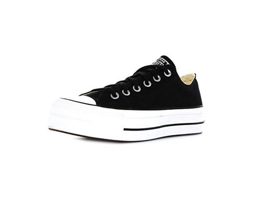 Converse Chuck Taylor CTAS Lift Ox Canvas, Zapatillas para Mujer, Negro