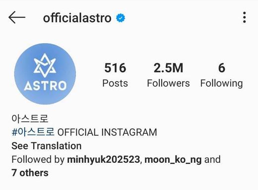 Instagram official de Astro