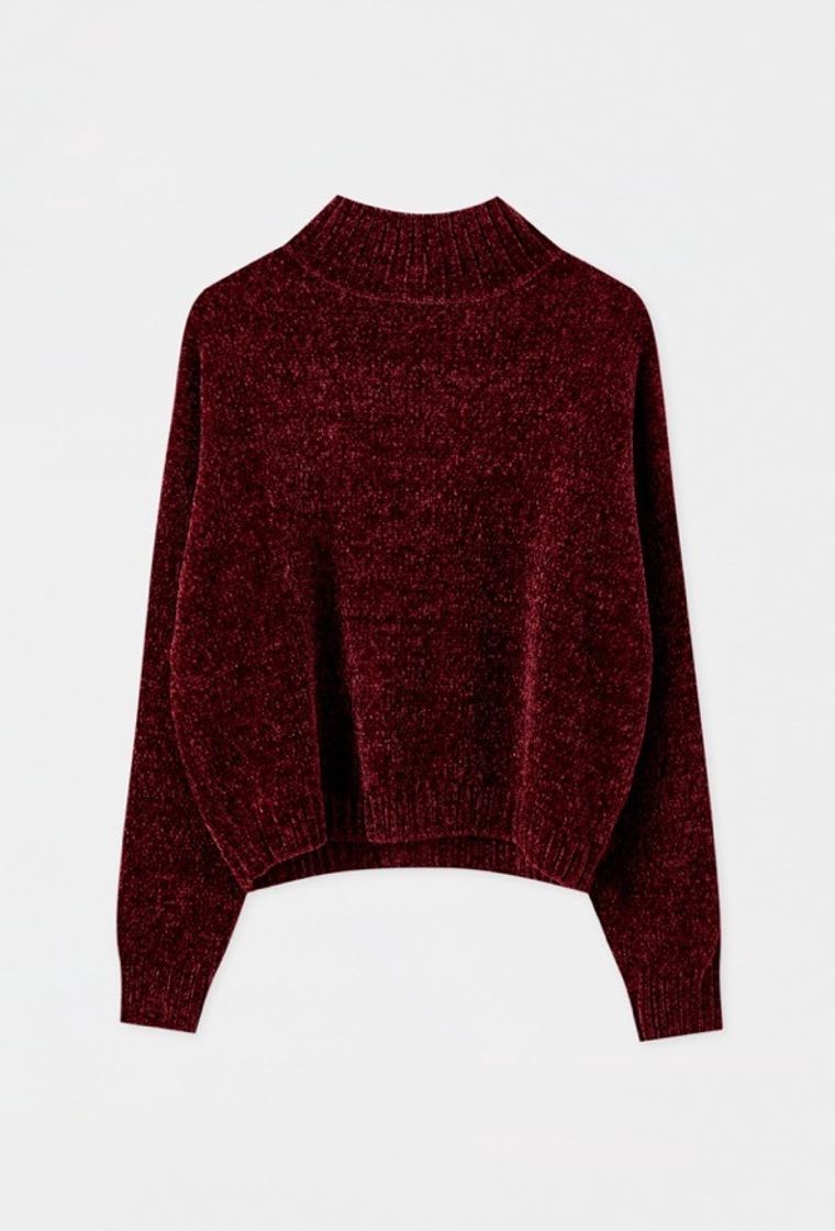 Product Sweater básica com gola perkins de chenille