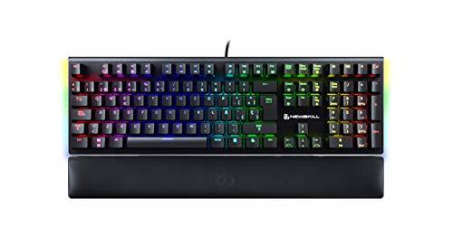 Productos Newskill Serike Switch Blue - Teclado Mecánico Gaming con Reposamuñecas Plegable Incluido