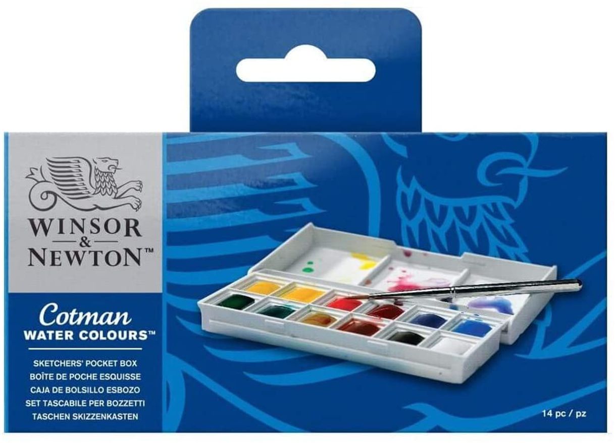 Fashion Caja plástica de acuarelas Winsor & Newton sketcher cotman