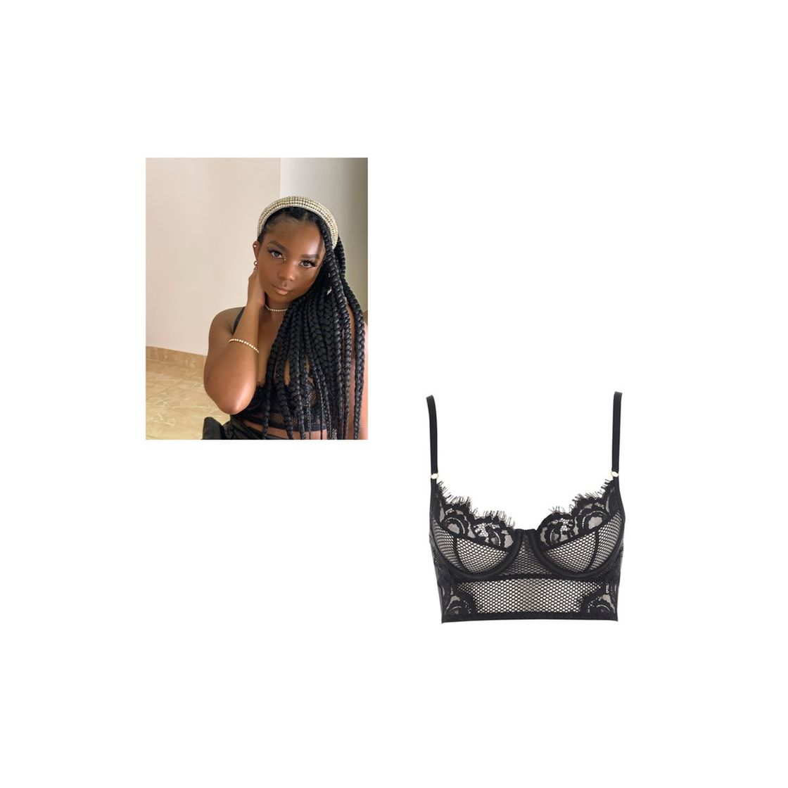 Product Penelope' Black Lace Cropped Bustier