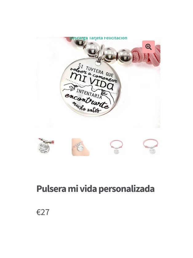 Product Pulsera mi vida personalizada