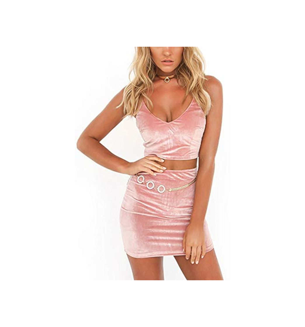 Mujer Dos Piezas Crop Faldas Set Top Y Verano Elegantes Moda Completi