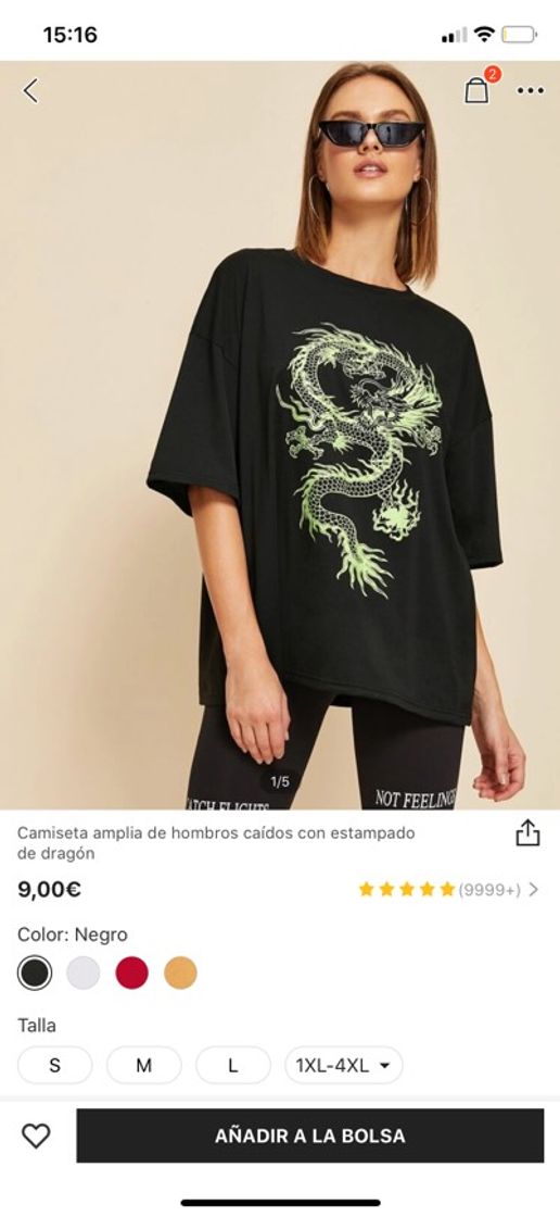 Moda Camiseta dragón verde