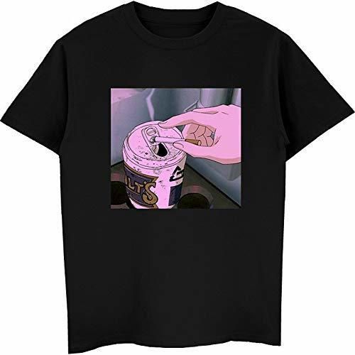 BDWZW Sad Anime Vaporwave T-Shirt Aesthetic Japan Otaku T-Shirt Male Casual T