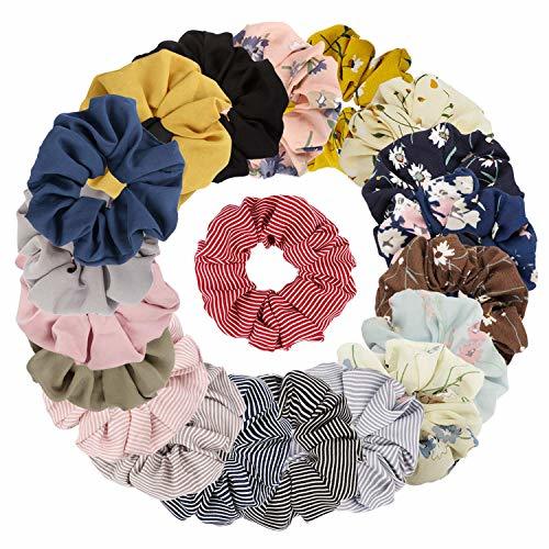 Social Sinwind 20pcs Scrunchies Gasa elástico pelo bandas Lazos para el cabello Gasa